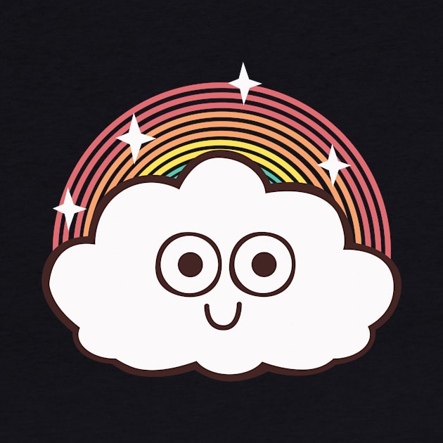 cute rainbow cloud doodle drawing by teemarket